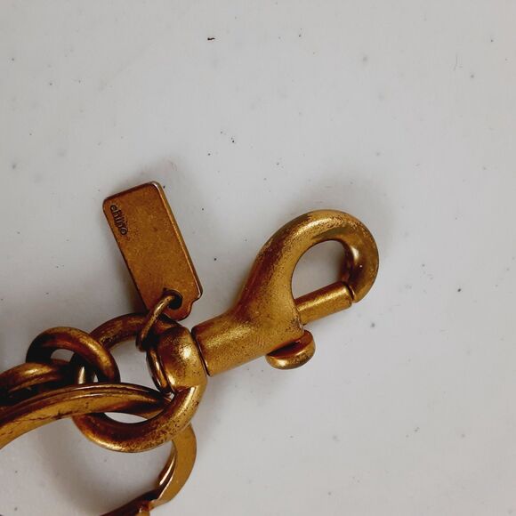 Coach Cherries Keyfob Brushed Antique Brass & Solid Resin Cherries Charm 5" - Picture 4 of 13